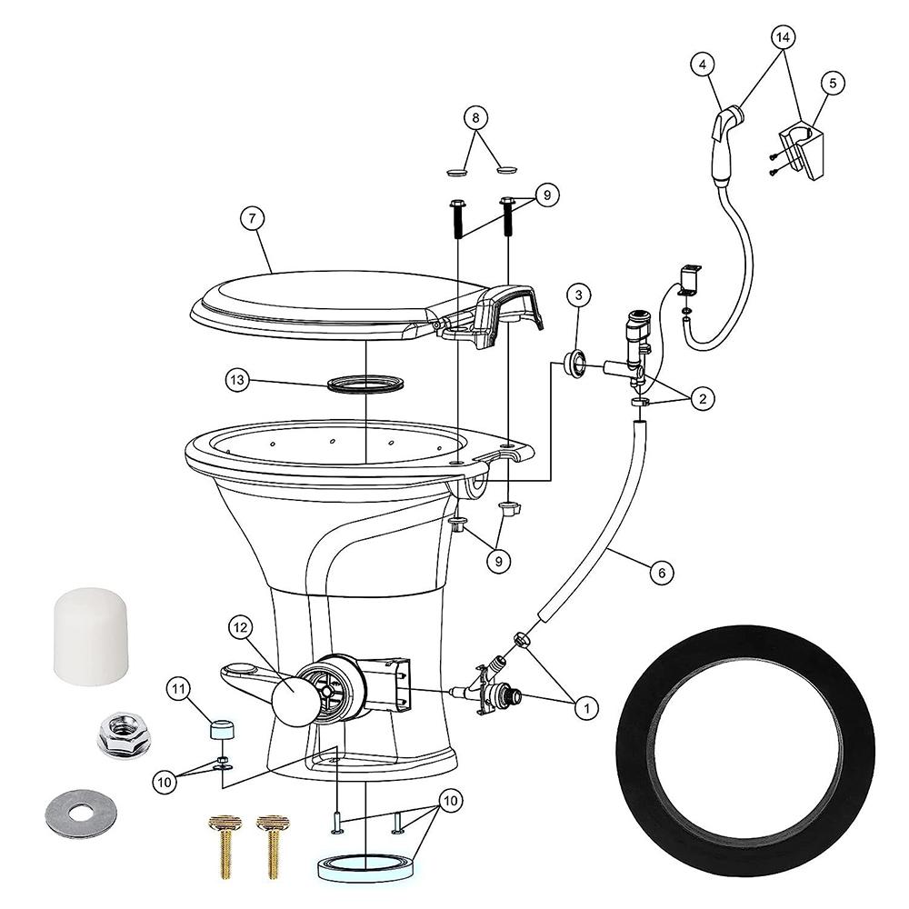 High Quality Durable 385311652 385311658 RV Toilet Seal Kit