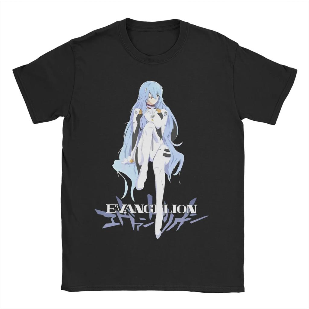 Vintage The End of EVA TShirts for Unisex Unisex Pure Cotton T Shirts Anime Unisexga Mecha Robot Short Sleeve Tees Summer Clothing