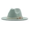New European and American women's soft tweed big-brimmed felt hat British retro accessories jazz hat men's woolen top hat sun hat