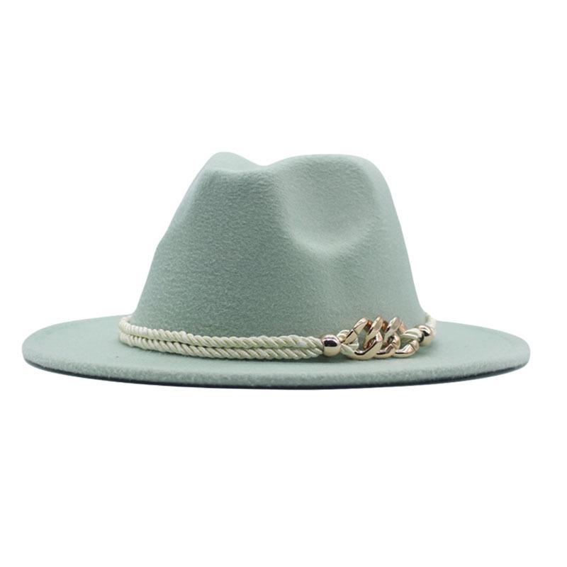New European and American women's soft tweed big-brimmed felt hat British retro accessories jazz hat men's woolen top hat sun hat
