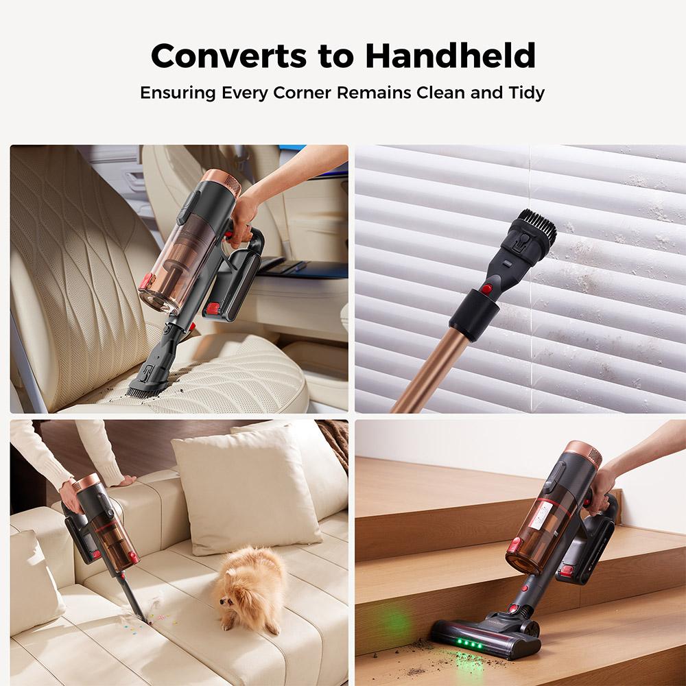 Proscenic P11 Ultra Cordless Vacuum Cleaner, 40kPa Suction, 40min Runtime, Tangle-Free Brush, 4-Layer Filtration, Green LED Headlights