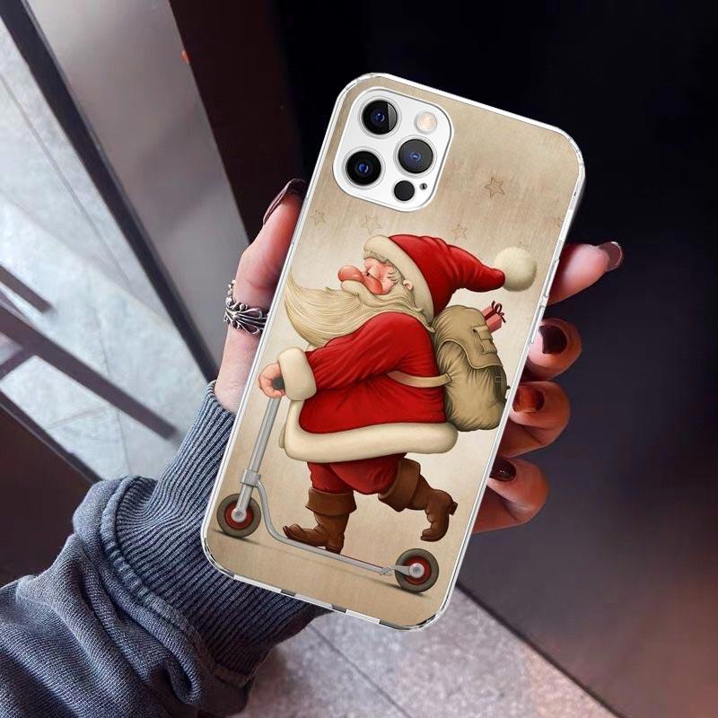 

Christmas Santa Claus Present Phone Case For iPhone 17 Air 11 13 Mini 14 15 Plus 16 12 Pro Max 16E SE 7 8 Pattern Soft TPU Back iPhone 14