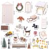 Natural Wood Texture Tiny Home Holiday Items 42Pcs DIY Seasonal Display Safe For Children