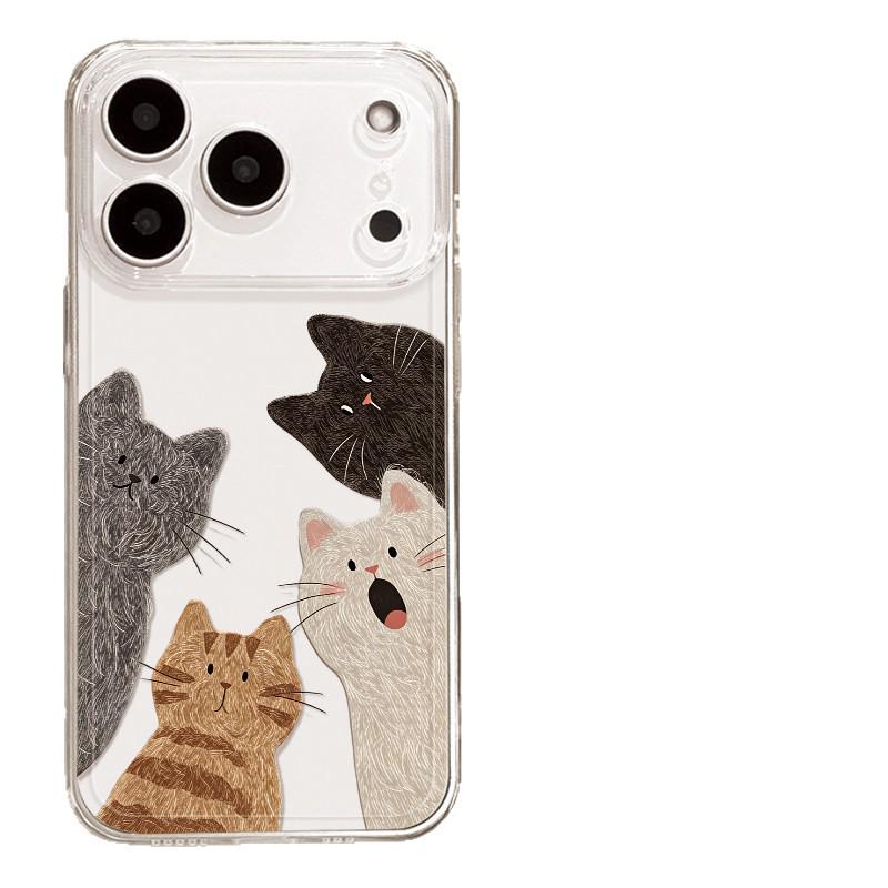 Funda iPhone 17 Pro Max Cinco Gatos: Diseño elegante, único y lindo para Apple 14-17