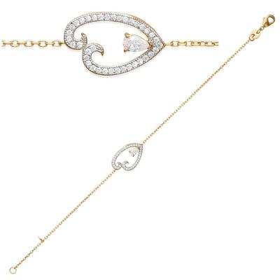[L3846] - Vergoldetes Armband 'Love' weißgold - 20x12 mm