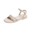Sandals Girl 2025 Summer New Thick-soled Fairy Wind Pearl Beach Shoes Soft-soled Wedge Heel Fashion Roman Sandals