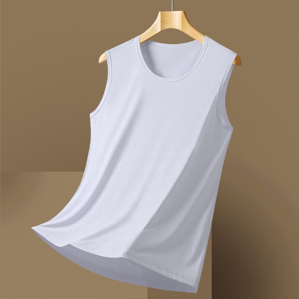 

Футболки Мужские майки Безрукавки Мужские топы Жилет Ice Silk Удобный тренажерный зал XXL чёрный