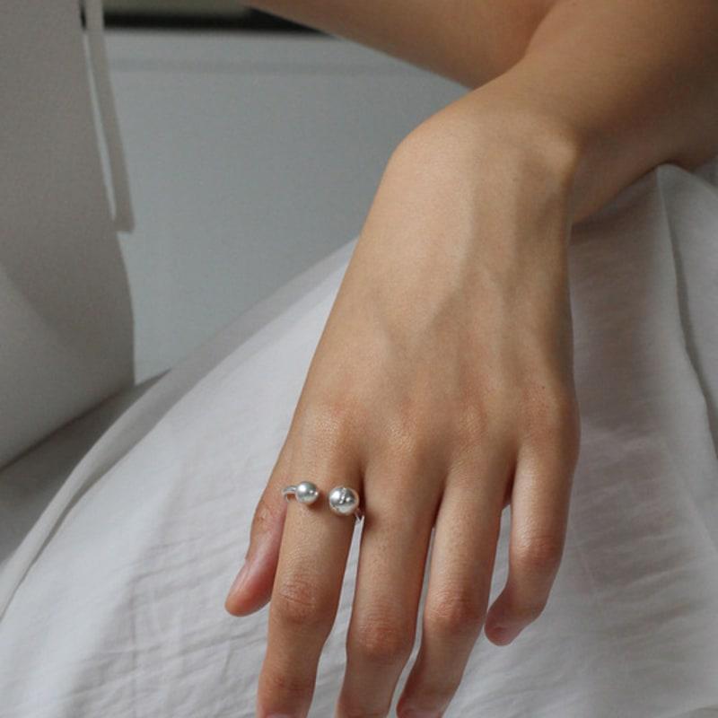 NORMALLEE [Silver 925] Two Ball Open Ring