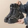 Fashion Fashion New Women's Biker Boots Patent Leather Breathable Zipper Lolita Platform Boots Autumn New Retro Gothics Botines Chelsea