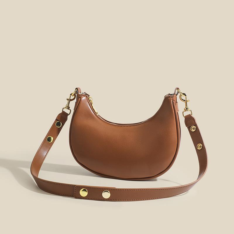 Niche Design Retro Armpit Bag Textured Shoulder Bag Light Luxury Crescent Saddle Bag Versatile Hand Crossbody Bag