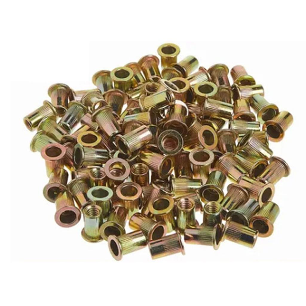 300Pcs Rivet Nut Metric Imperial Combination Set Color Plated Zinc Carbon Steel M3‑M8