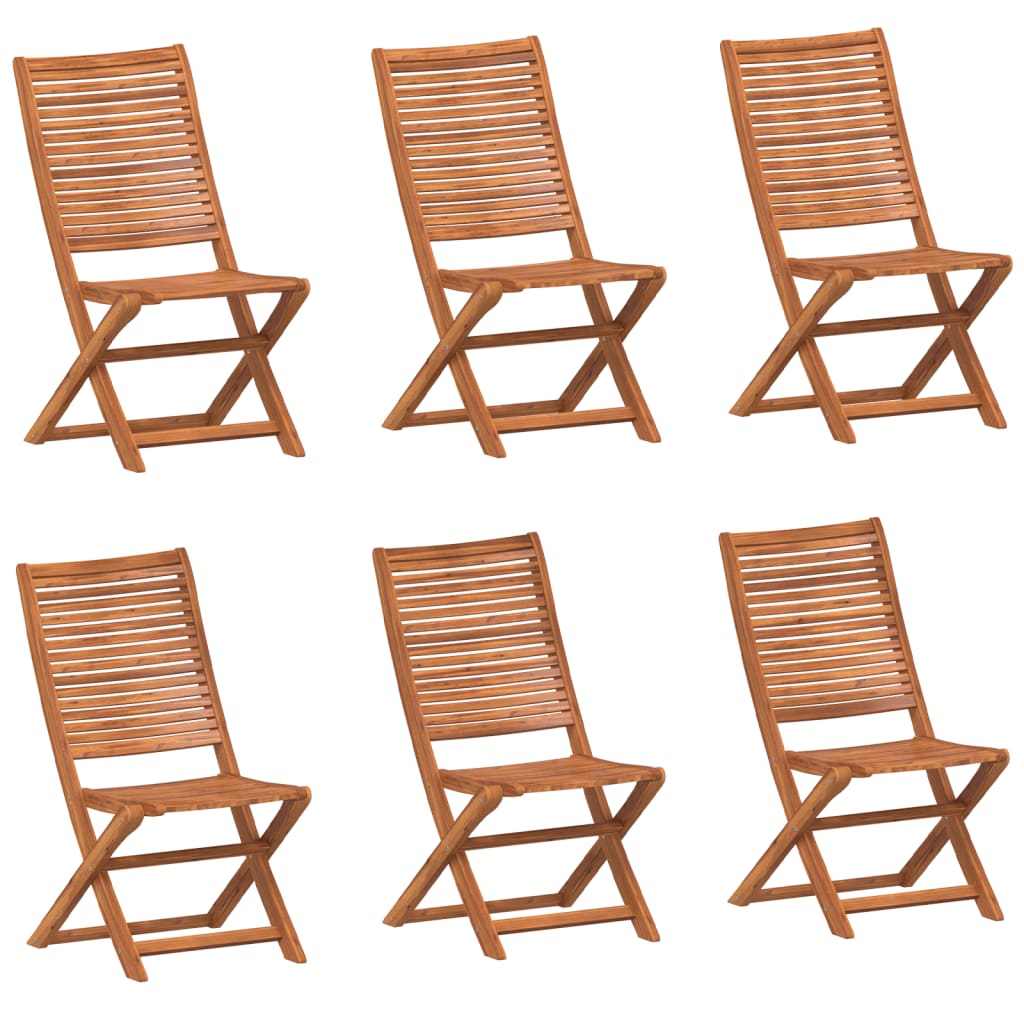 Garden Chairs 6 pcs Foldable 51 x 66 x 95 cm Solid Acacia Wood