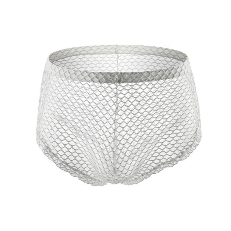 Couleur unie M-3XL hommes Sexy grande maille bouton côté fendu Boxer slips respirant culottes hommes Lingerie pure sous-vêtements