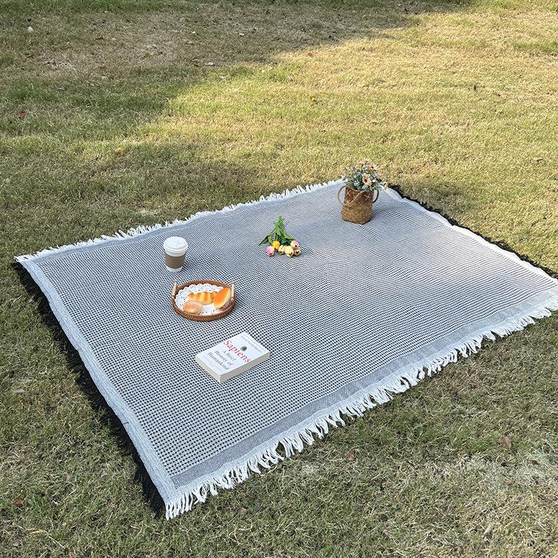 Outdoor picnic mat linen tablecloth camping blanket atmosphere tablecloth picnic mat outing car trunk mat