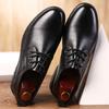 Weiches Leder Weiche Sohle Frühling und Sommer Herren Lederschuhe Business Casual Schuhe Herren Runde Spitze Schnürung Werkzeugschuhe