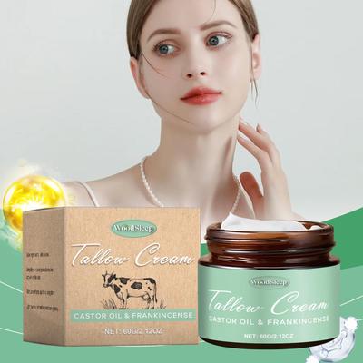 Beef Tallow Face Cream Anti Aging Fine Lines Deep Moisturizing Soothing Repair Damaged Day Skin Nourishing Face Body Lotion 60g