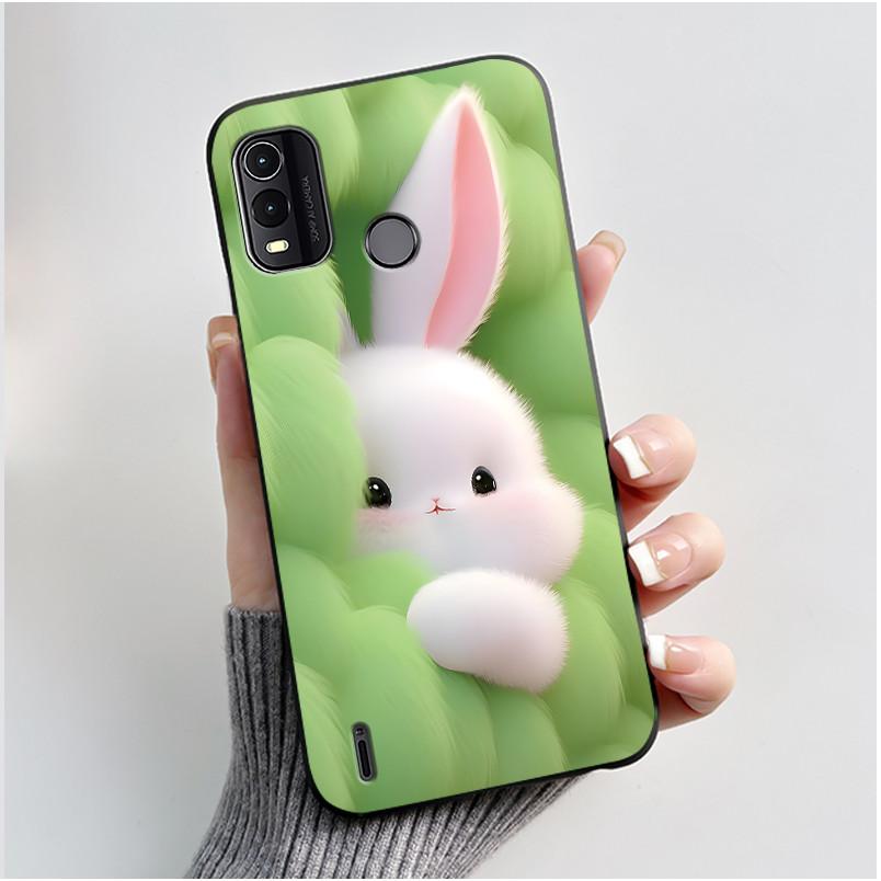 Dreamy Black Case For Nokia G11 Plus Elegant Butterfly Wildflower Pattern Shell With Jelly Color Shockproof Bumper Soft Cover