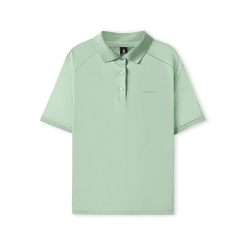 Skechers Casual Sports Knitted Short Sleeve Polo Shirt Women tops Ice-Green L225W050-05F3 0