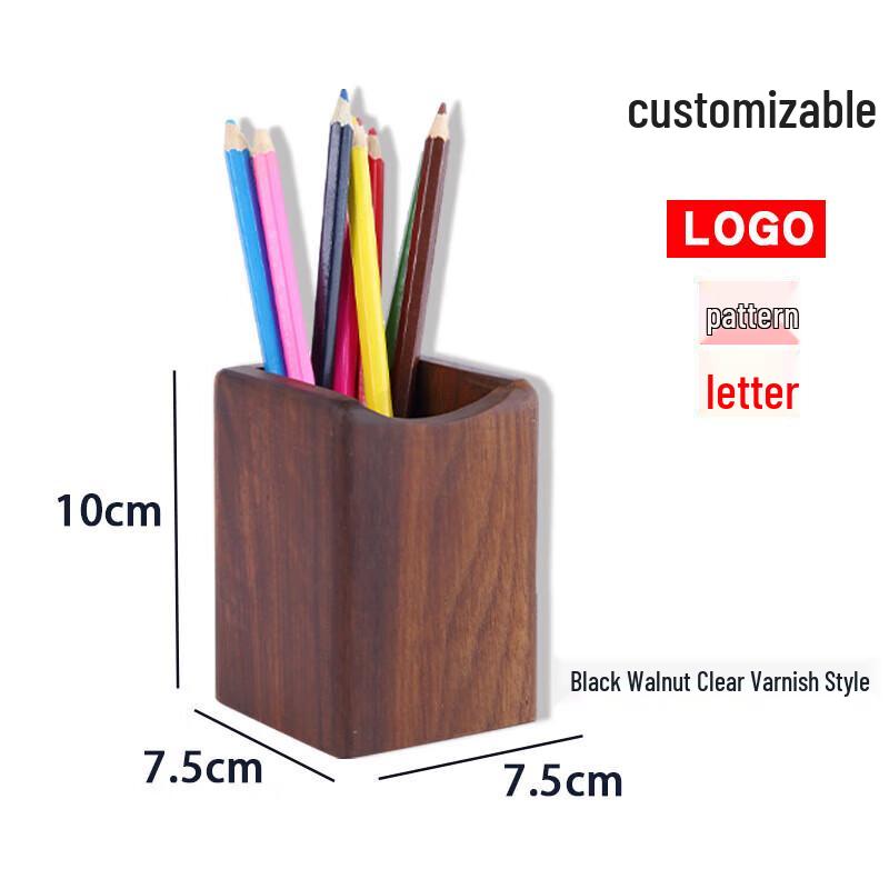 Creative Carved Walnut Wood Pen Holder