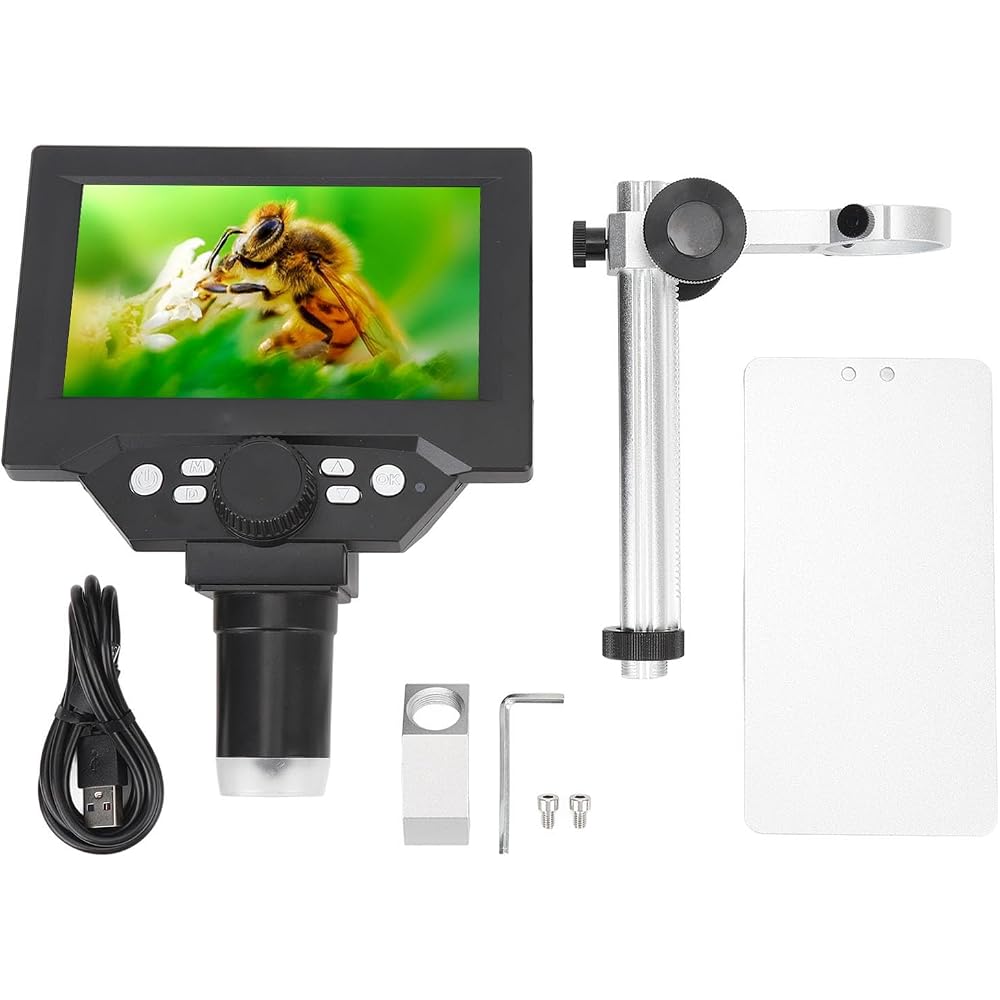 Microscópio de moedas, microscópio digital para selos, altura ajustável, 1000X