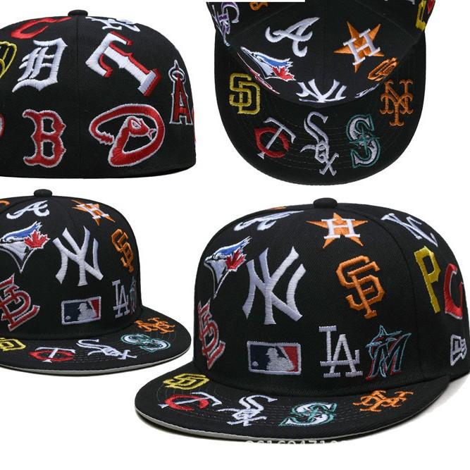 Nová baseballová čepice Vyšívaná týmová čepice Americká liga Basketbalová čepice Korejská Chao Hip Hop Kreslená s plochým okrajem