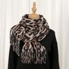 New Fashion Leopard Print Scarf Women's Winter Versatile Thickened Imitation Cashmere Shawl Dual-purpose Scarf
