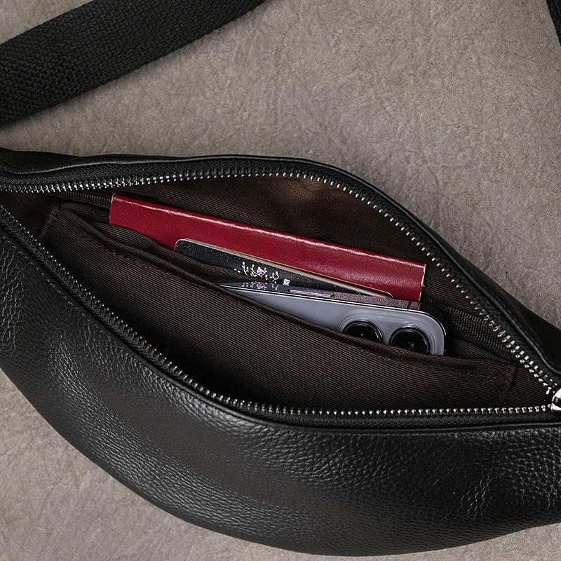Waist Bag For Men 2026 Genuine Leather Outdoor Leather Chest Pack Waist Pack Cross Body Men's Sling Bag Luxury Fashion Male Bag