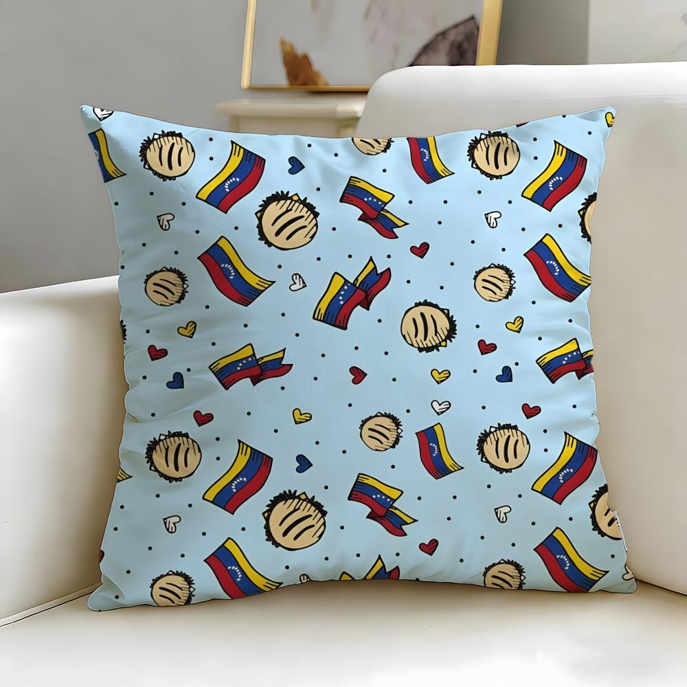 classic country Venezuela Cushion Cover Soft & Easy-Wash Pillow Case – Versatile for Couch, Bed, Travel and Office