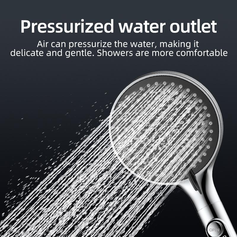 1pc Digital Temperature Display Handheld LED Shower Head Water Powered Without Battery Bathroom Accessories Pressurized 3 Speed