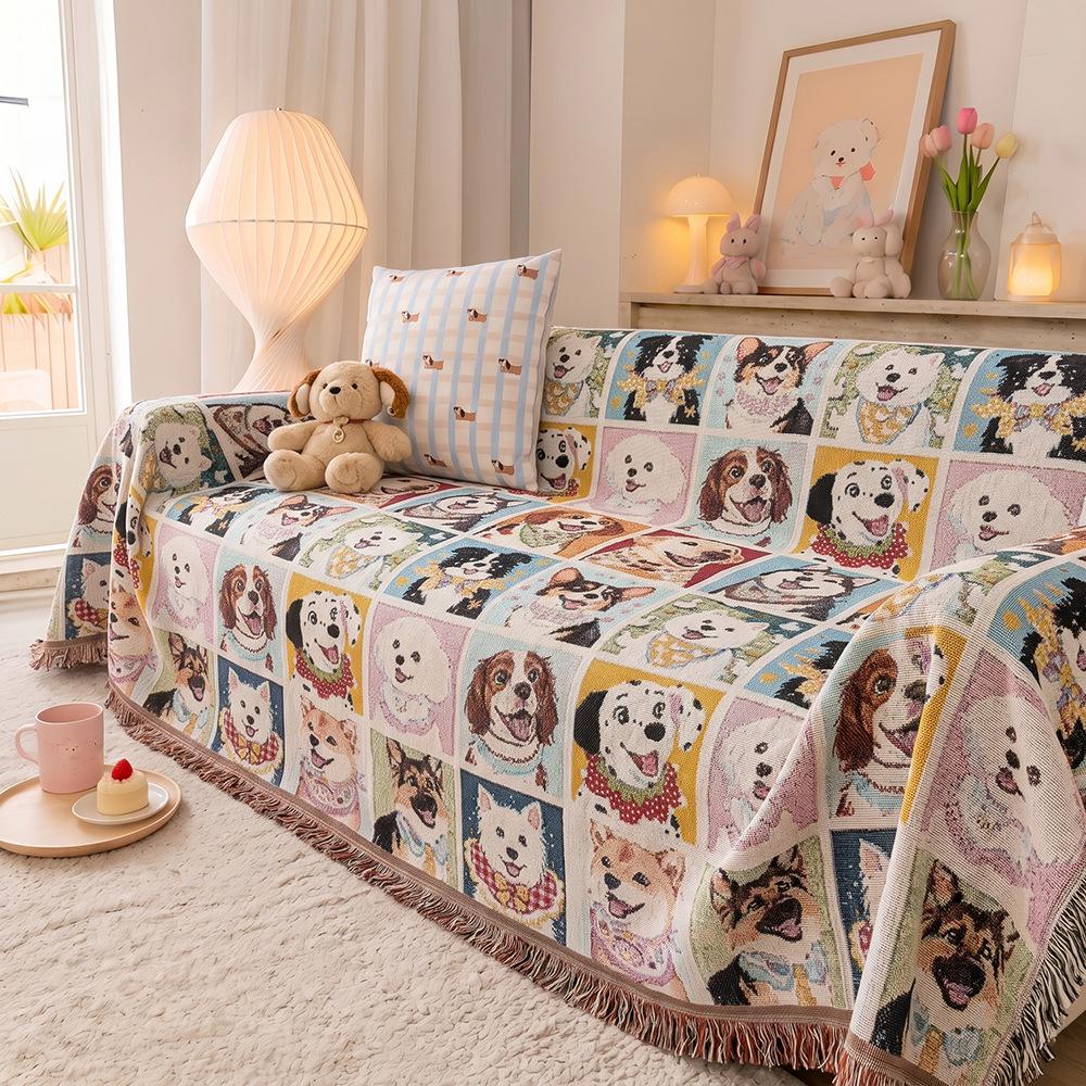 Happy Snacks Stain-Resistant Non-Slip Sofa Cover Blanket