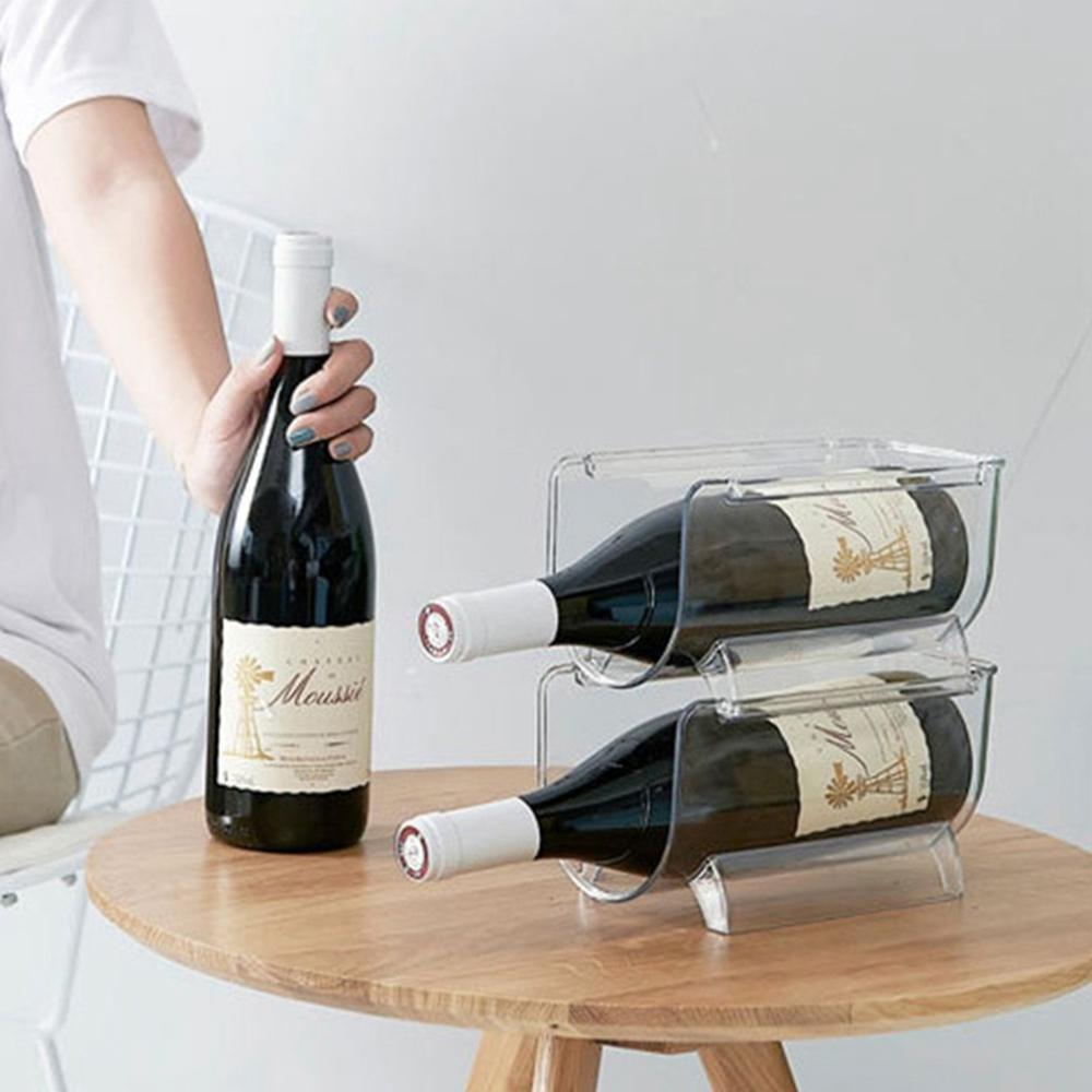 Stapelbarer Wasserflaschenhalter aus Acryl für Küche, Speisekammer, Kühlschrank, Aufbewahrungsbox, Wein-/Wasserflaschen-Organizer für die Heimorganisation