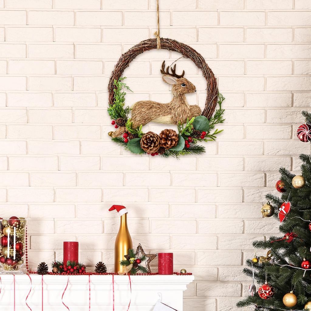 Christmas Wreath Front Door Christmas Layout Props Wall Christmas Decoration for Wedding Festival Garden New Year Housewarming