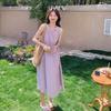 French Purple Sleeveless Vest Suspender Dress Children's New Summer Seaside Vacation Dress High Sense