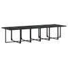 13 Piece Outdoor Dining Set with Cushions Black PE Rattan