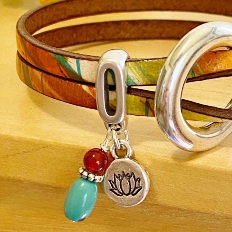 Handmade Bohemian Ring Buckle Bracelet Vintage Leather Rope Bracelet Jewelry Gift Ideas