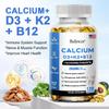 Capsule Complesso di Calcio con D3 K2 B12, 2000 mg per Porzione, 120 Capsule Integratore Alimentare