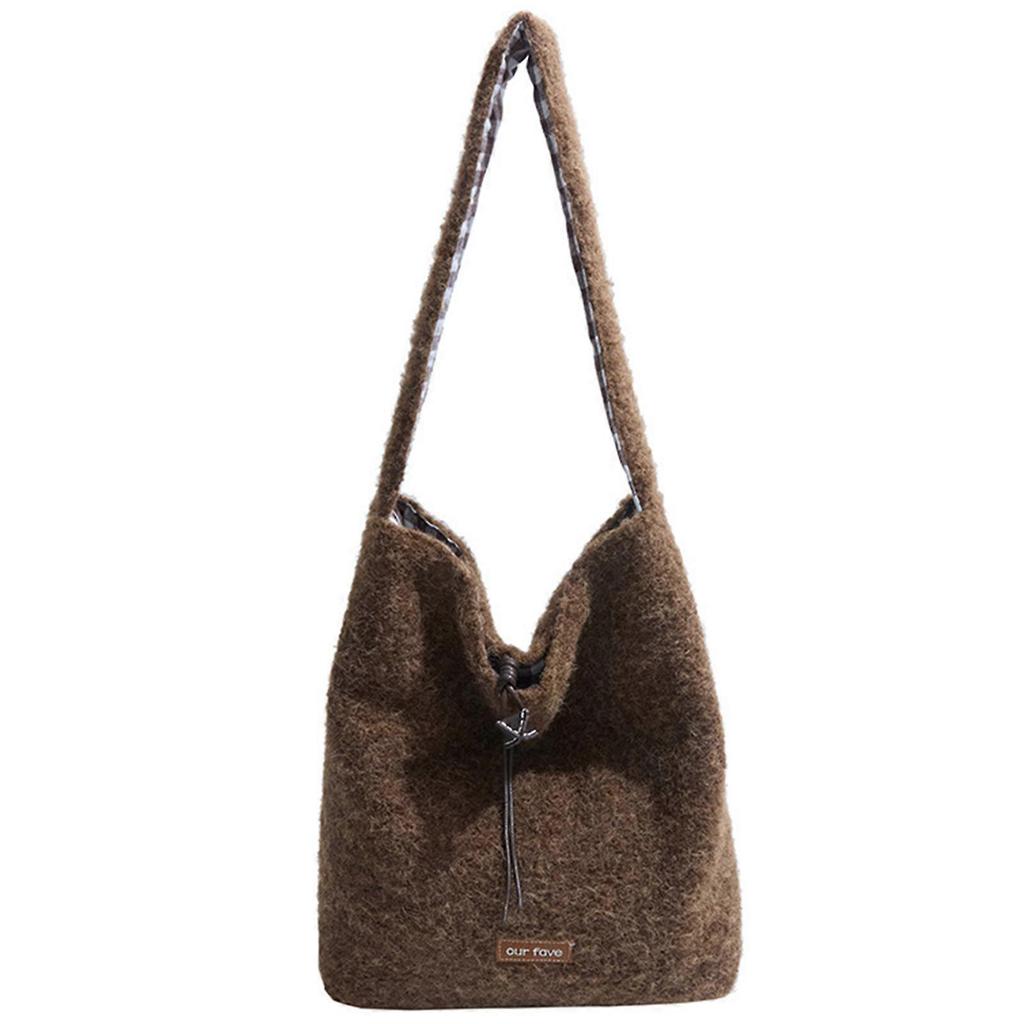 Vintage Women Handbag Women Fluffy Simple Shoulder Bag for Shopping
