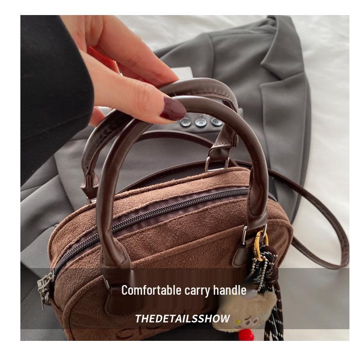 Women's Deerskin Suede Handbag - Vintage Bowling Crossbody Bag 2025 Trend