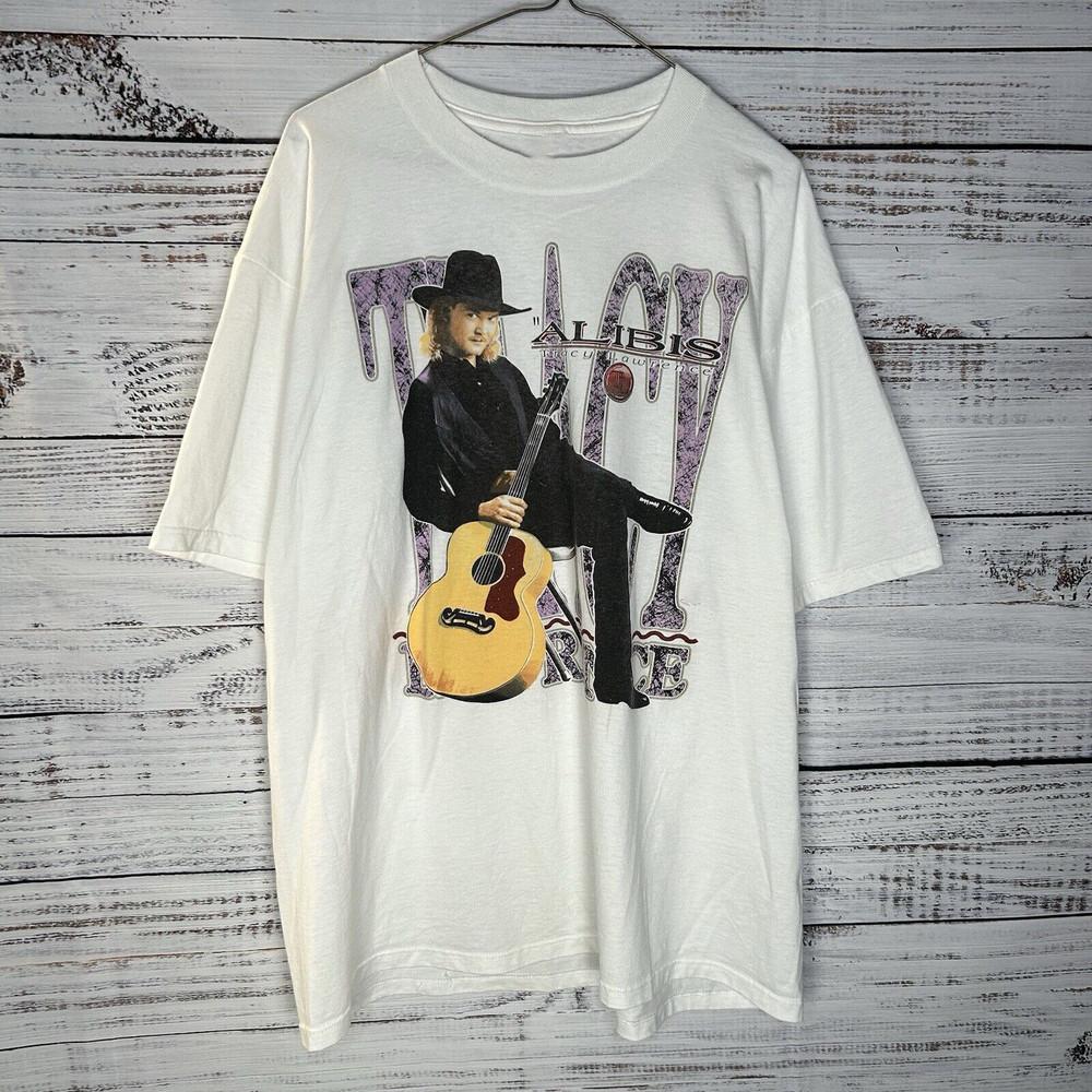 Tracy Lawrence Alibis Tour Country Music Adult Tee Cotton Shirt White
