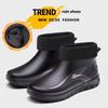 Winter velvet sports version short rain shoes men's fashion outer wear men's non-slip rubber shoes fishing men's warm water shoes