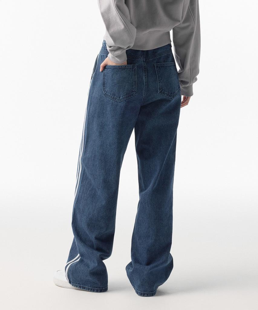 MUSINSA STANDARD WOMAN Women'S Wide Track Denim Pants [Medium Indigo]