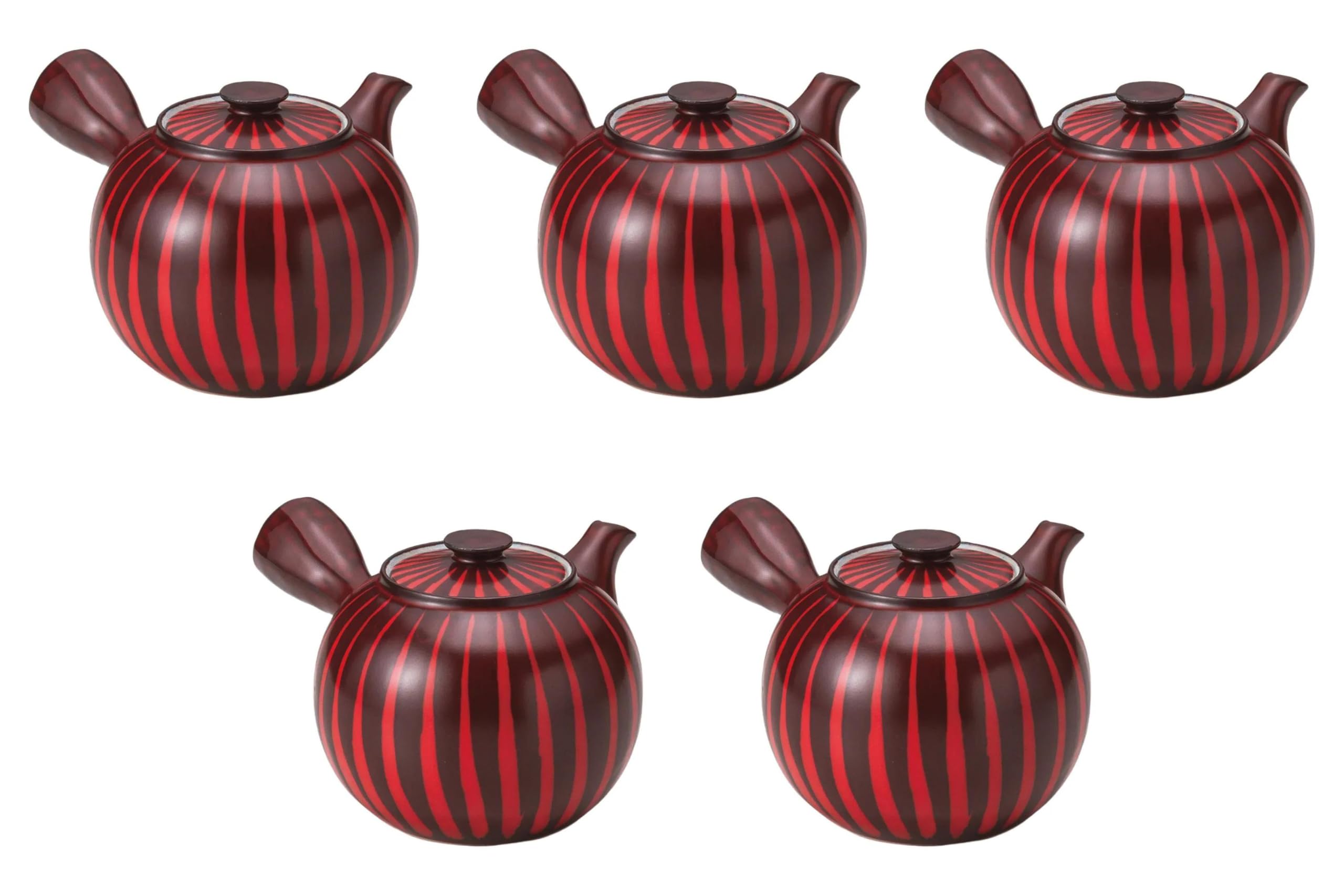 

Set of 5 Red Tokusa Teapots basket x 10 x 9 cm Setomonohonpo Teapot (with strainer) [13 (420cc)]