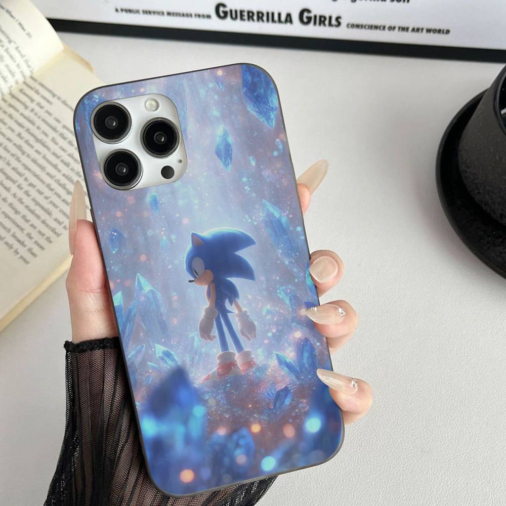 Game S-Sonic Movie Anime For IPhone 15 16 17 14 13 12 11 Pro Max 16E 16 Plus 17 Air Corrugated Shockproof Phone Cover