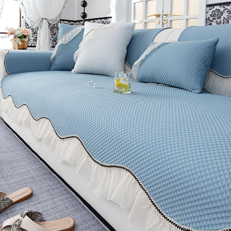 2025 New Light Luxury High-end Ice Silk Sofa Cushion Summer Cool Breathable Non-slip Mat Seat Cushion Special-shaped Cover Cloth