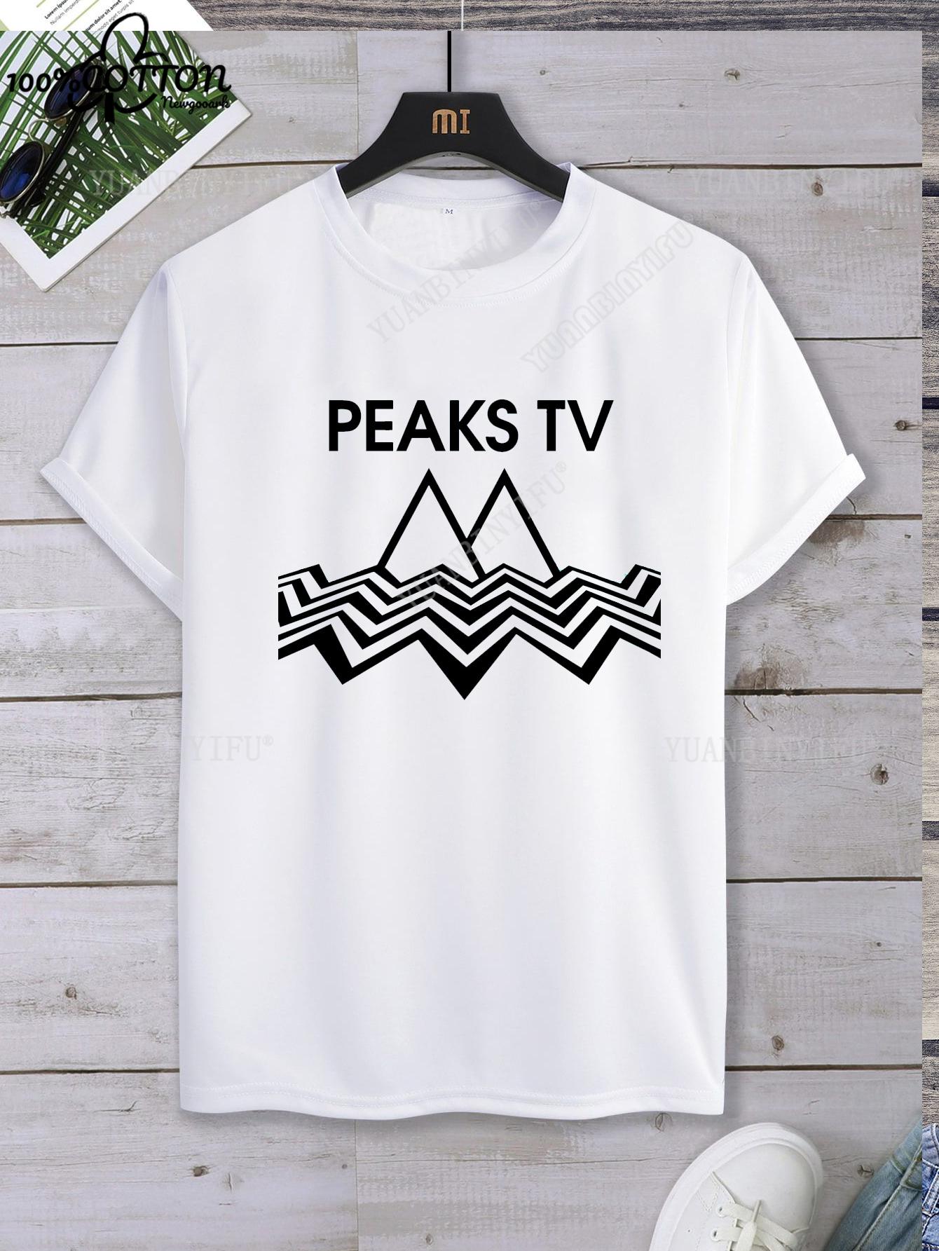 

Досуг Классический фильм TWIN PEAKS Принт Хлопковая футболка Топ Унисекс Короткий рукав Короткий рукав Круглый вырез Уличная одежда S-6XL S