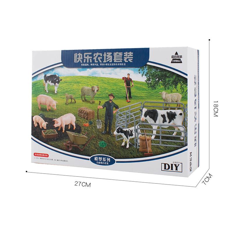 Happy Horse Farm Diy Creative Suit Model Fence Stable Worker Solid Static Sand Table Figure Ornament Toy