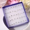 1 Box Colorful Resin Earrings, Plastic Earrings, Crystal Ear Studs, Set of Ear Bone Pins