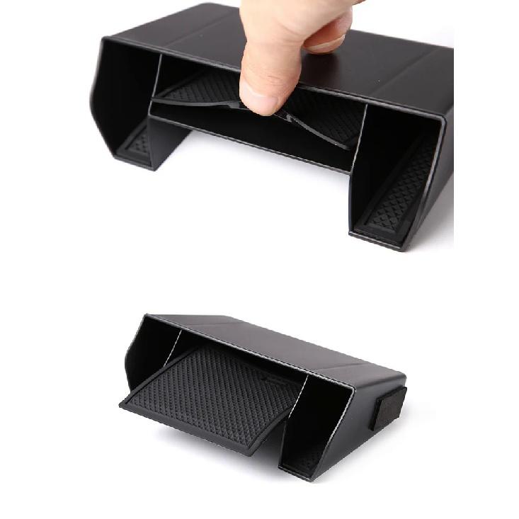 ABS Black Car Central Control Storage Box Trims Phone Card Holder Cover Fit For Honda Eleventh Generation Civic 2022 Accessories