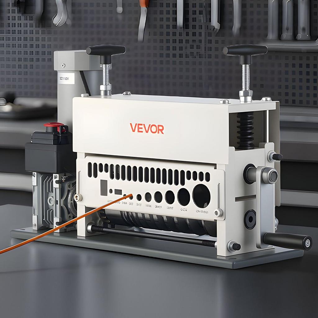 Electric Wire Stripper Machine, 1.5-40 Mm, 11 Channel Automatic Copper Cable Stripper, 370W Wire Stripper Tool with Manual Hand Crank Mode, Emergency