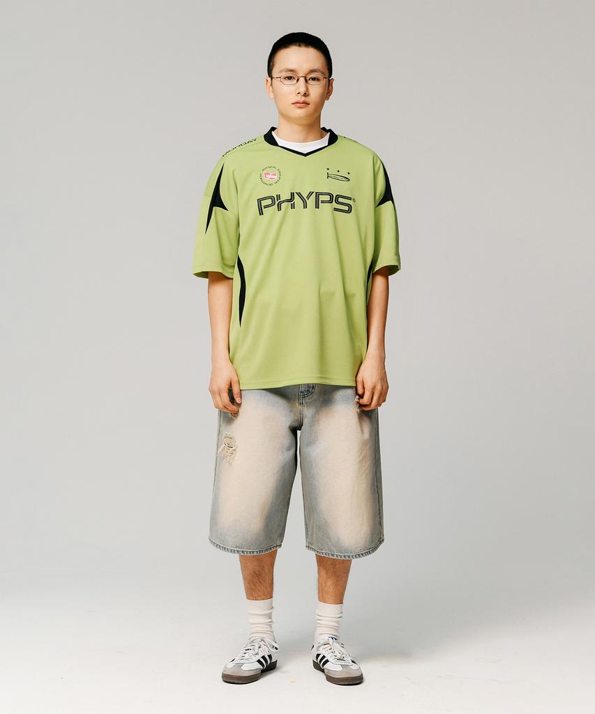 PHYSICAL DEPARTMENT Soccer Jersey V Neck Ss Citrus Green